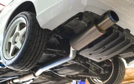 Titanium,Exhaust,System,In,Sport,Racing,Car.